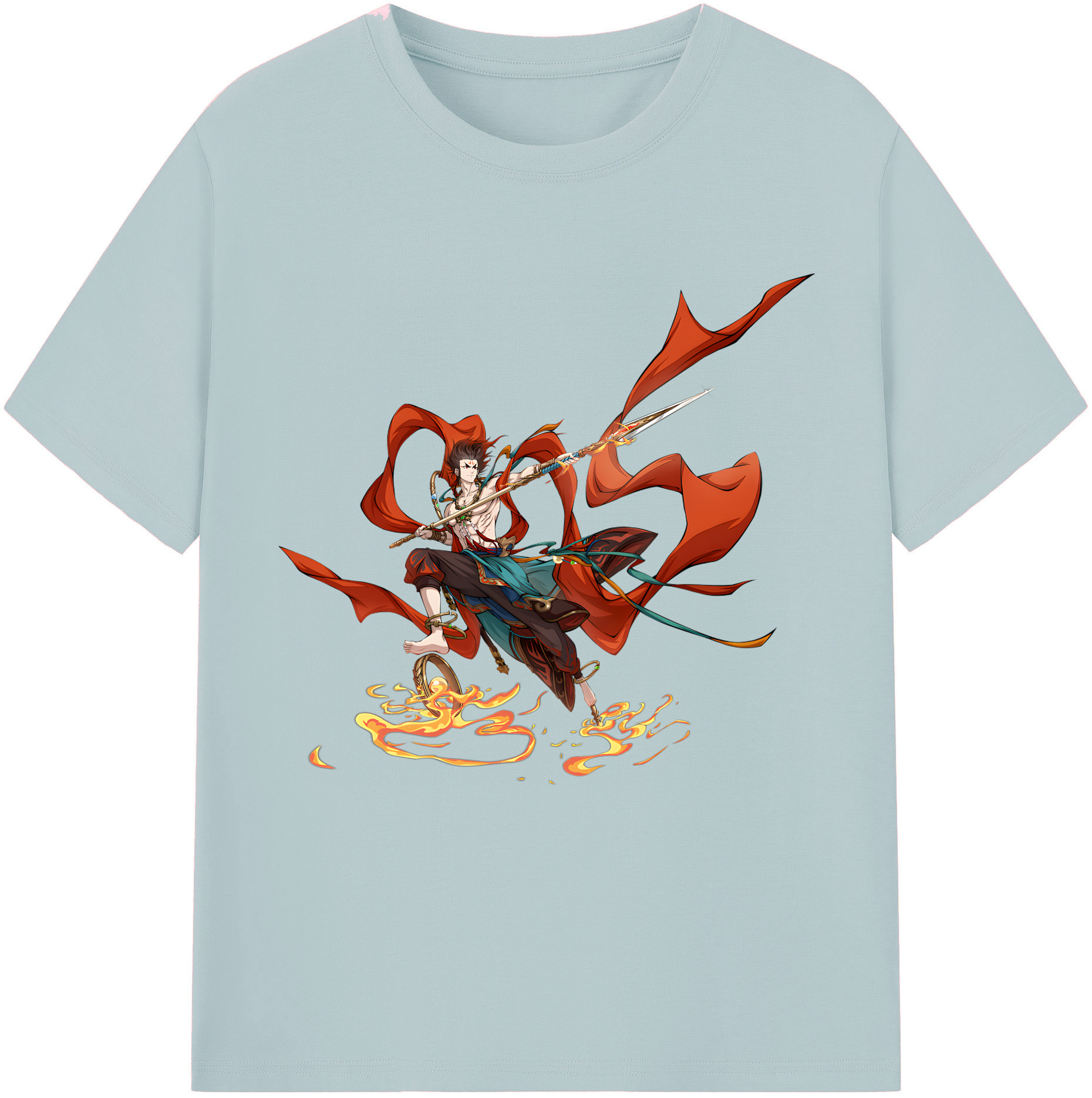 （画像用） Ne Zha 2 ナタ 魔童の大暴れ 綿100％半袖Tシャツ（フロントプリント）
